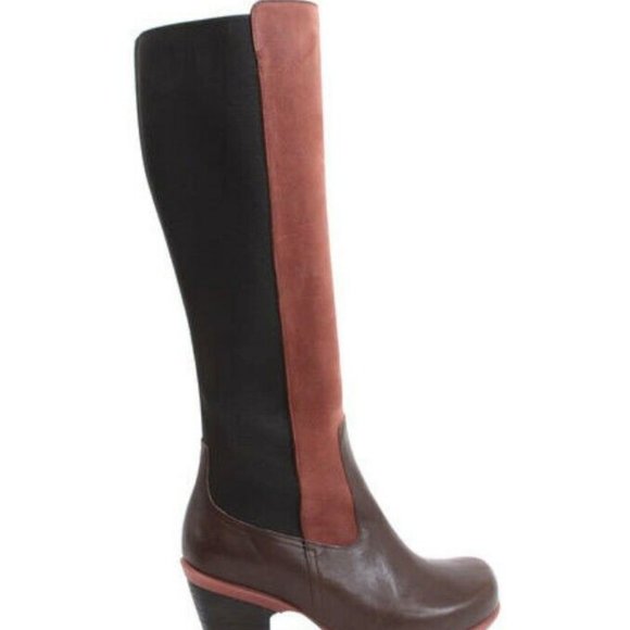 JOHN FLUEVOG HOPEFULS BLOSSOM BOOTS Size 8.5 RED/RUST/BURGUNDY & BLACK - Picture 7 of 9